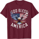 God Bless America eagle usa flag 4th of July T-Shirt - T-Shirt | Maroon