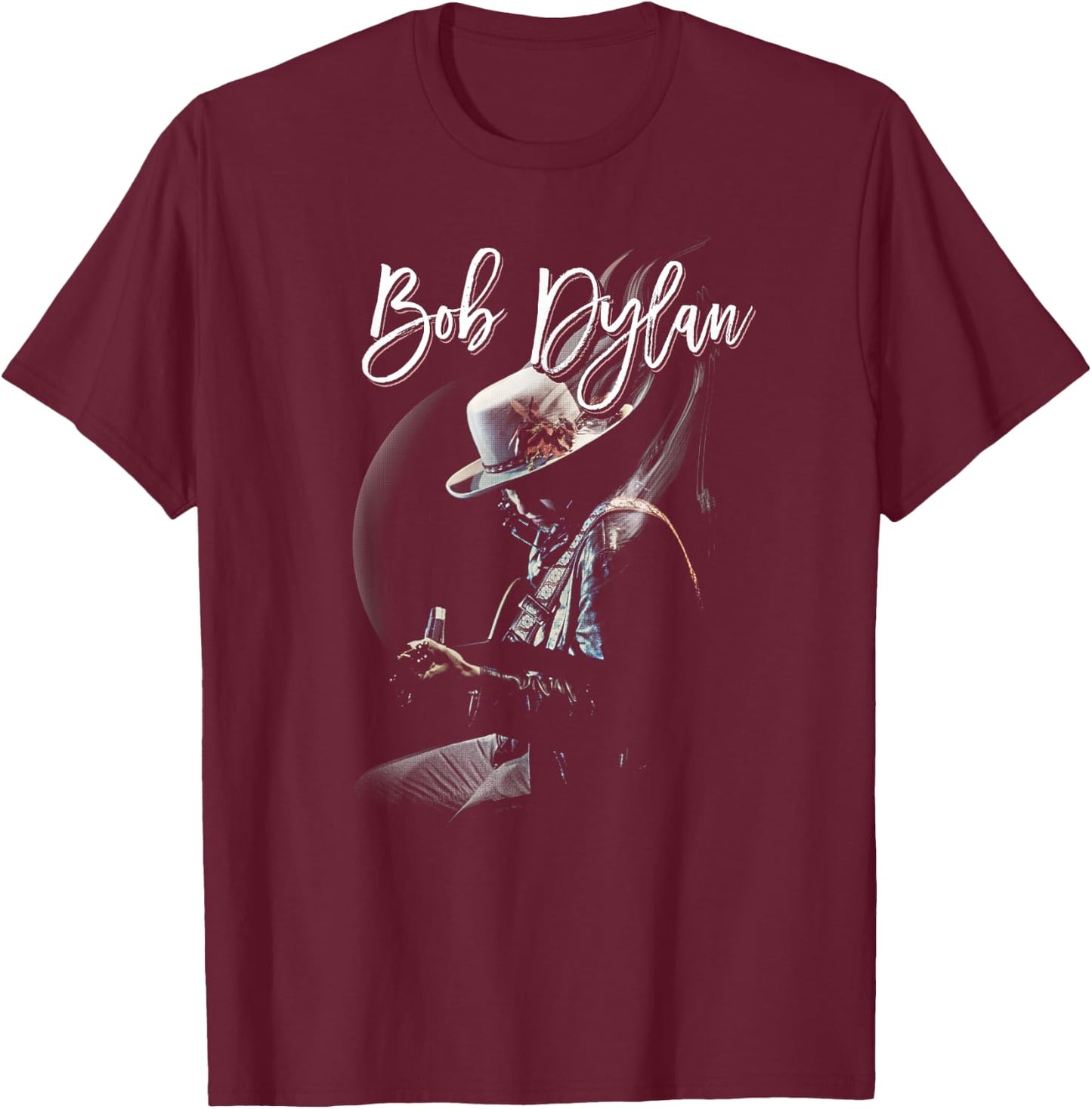 Bob Dylan Unreleased Black , Men's, Small, Short Sleeve, Classic Fit, , Imported T-Shirt - T-Shirt | Maroon