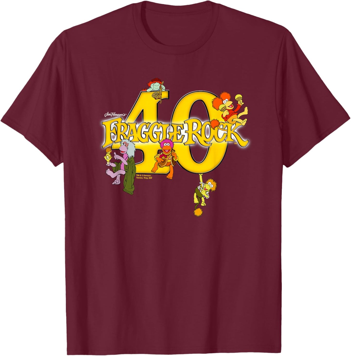 Fraggle Rock 40th Anniversary Hanging Around T-Shirt - T-Shirt | Maroon