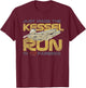 Star Wars Millennium Falcon Kessel Run 12 Parsecs T-Shirt - T-Shirt | Maroon
