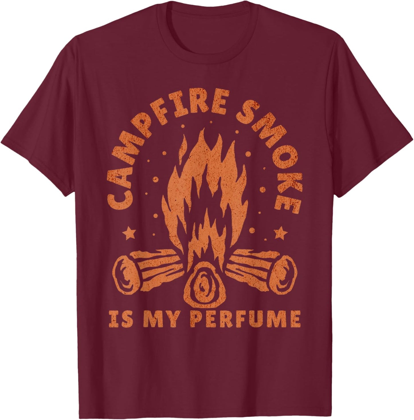 Campfire Smoke Is My Perfume Funny Camping Bushcraft Camper T-Shirt - T-Shirt | Maroon