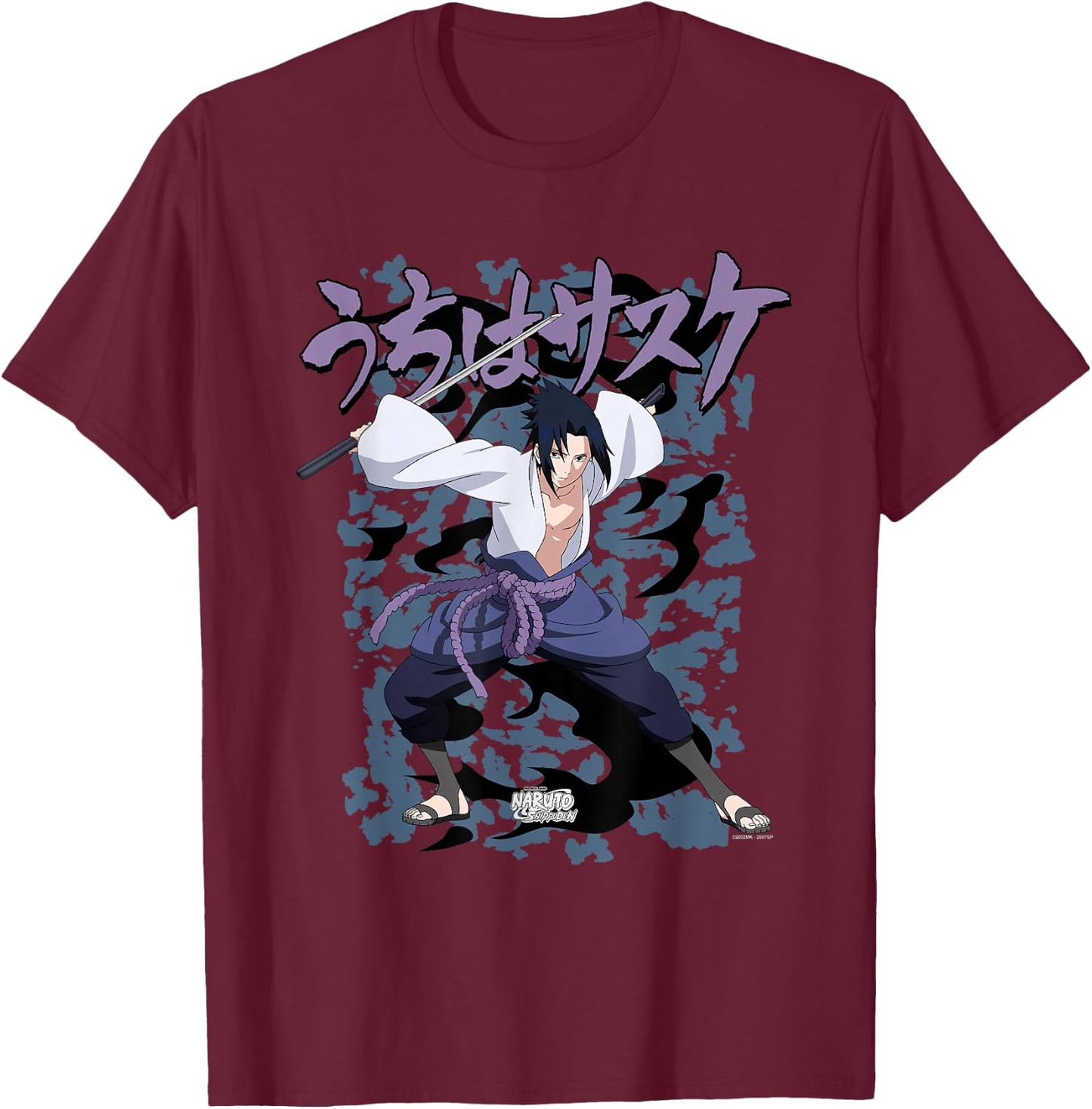 Naruto Shippuden Sasuke Curse T-Shirt - T-Shirt | Maroon