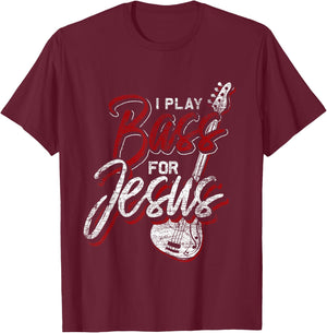 Jesus Bassist Christian Bass Player Bass Guitar T-Shirt - T-Shirt | Maroon