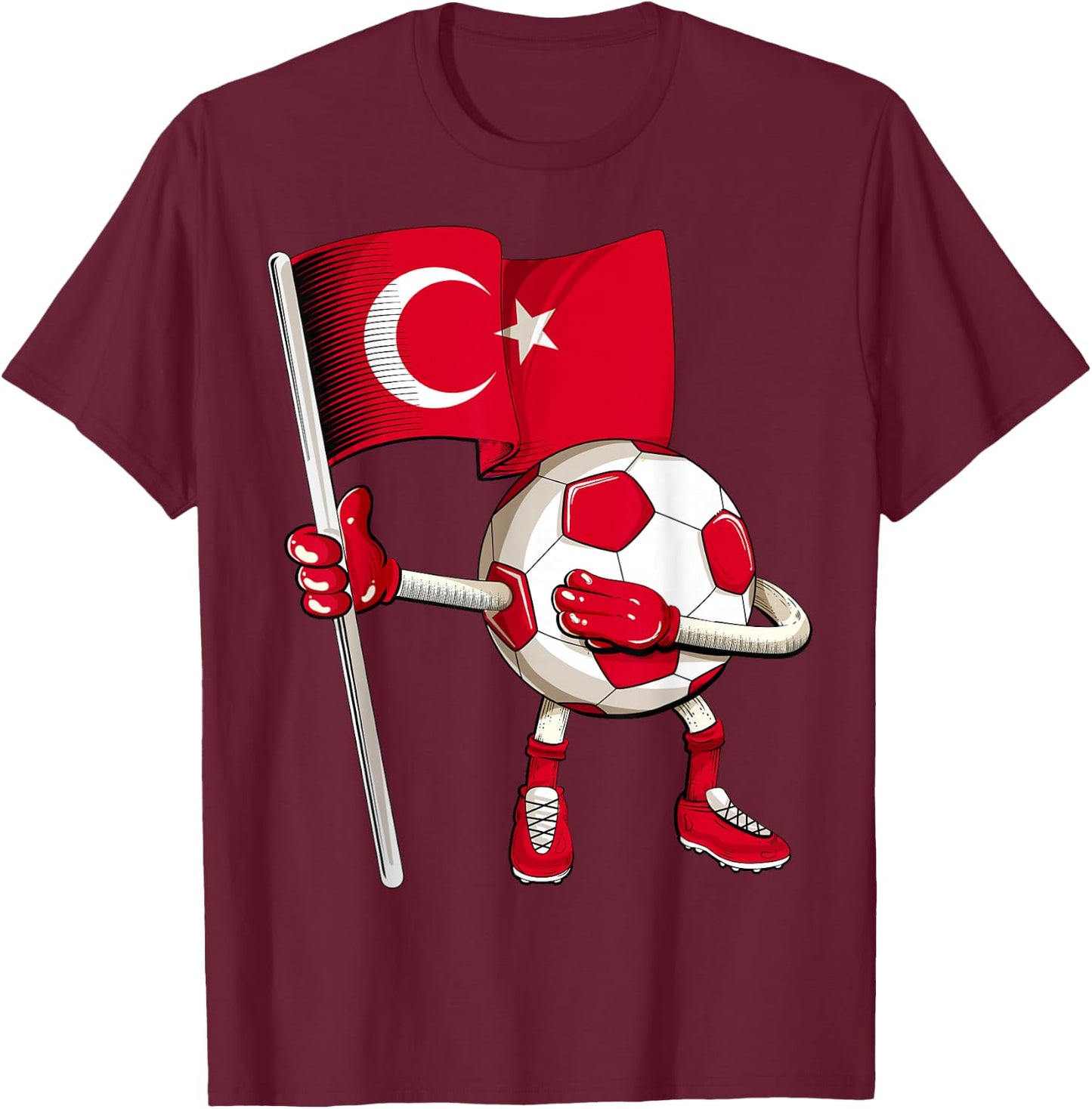 Turkey Soccer Jersey Turkish Flag Football Dab Funny T-Shirt - T-Shirt | Maroon