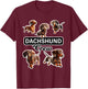 Smooth Dachshund Crew T-Shirt - T-Shirt | Maroon