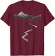 Natur, Zeichnung, Berge, Kunstwerk, Junge, Grafik T-Shirt - T-Shirt | Maroon