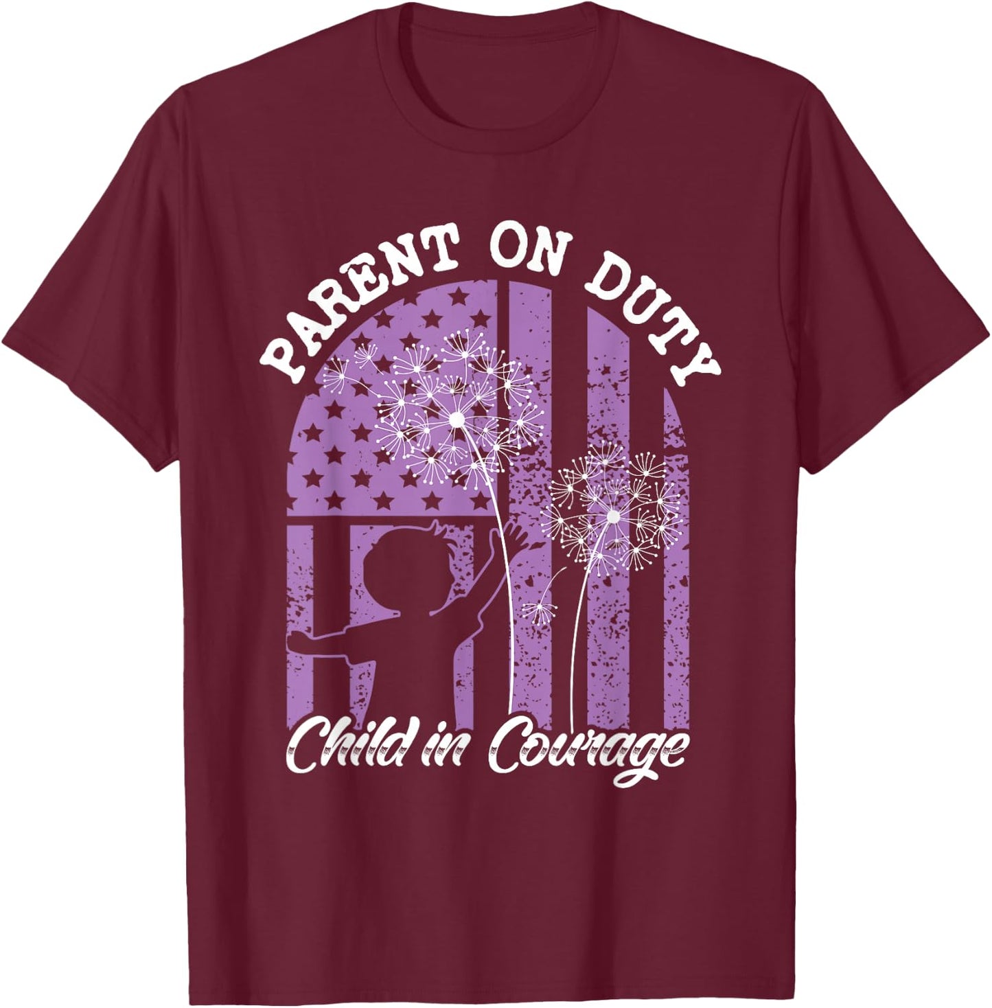 US Flag Military Appreciation Month of the Military Child T-Shirt - T-Shirt | Maroon