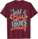 Just A Boy Who Loves Acting Gift T-Shirt - T-Shirt | Maroon