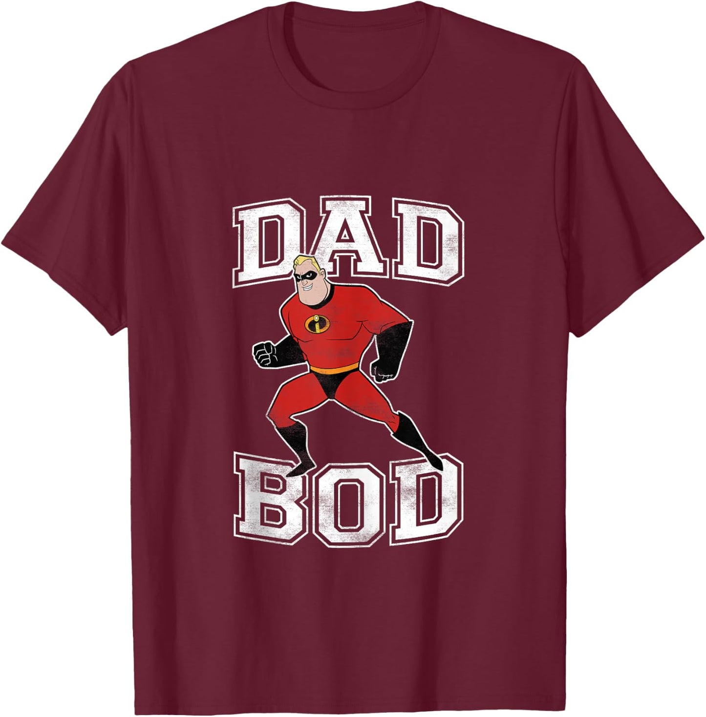 Disney Pixar Incredibles Mr. Incredible Dad Bod Portrait T-Shirt - T-Shirt | Maroon