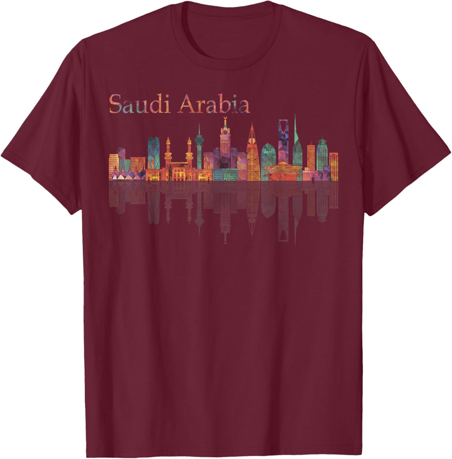 Travel Saudi Arabia Riyadh Mecca Medina Jeddah Vacation T-Shirt - T-Shirt | Maroon