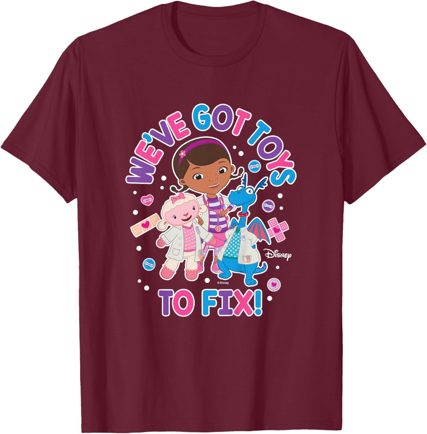 Kids Doc McStuffins -We've Got Toys To Fix T-Shirt - T-Shirt | Maroon