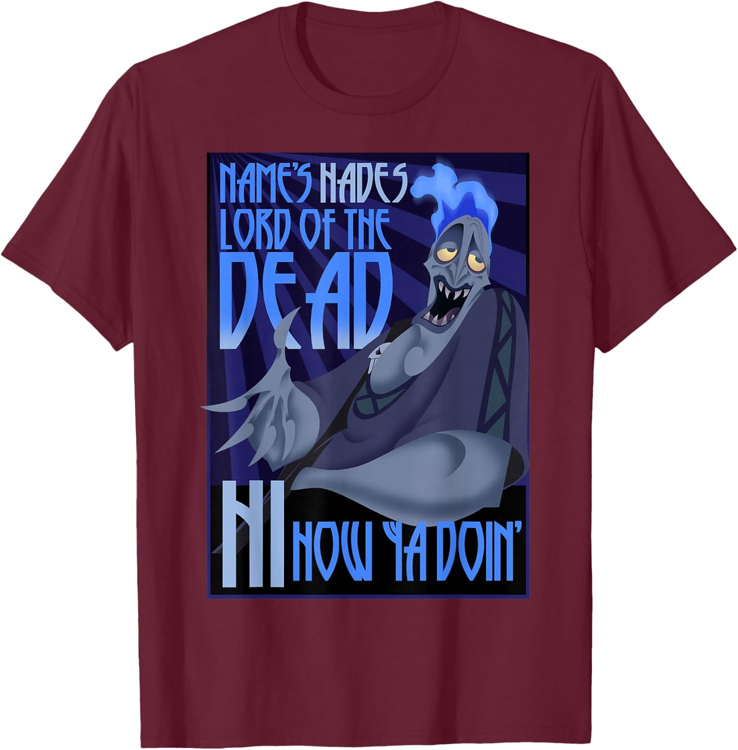 Disney Hercules The Name's Hades Quote Graphic Small T-Shirt - T-Shirt | Maroon