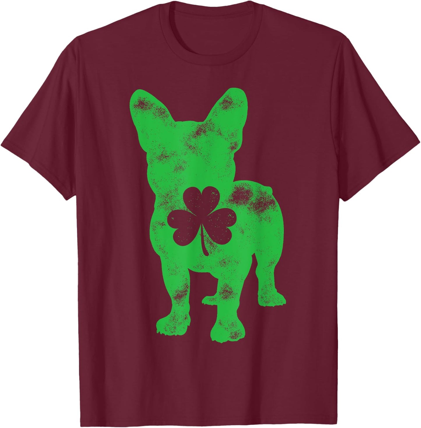 French Bulldog St Patrick's Day Boys Girls Shamrock Dog Lover T-Shirt - T-Shirt | Maroon