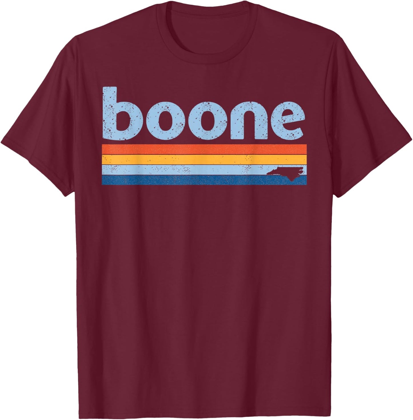 Vintage 80s Style Boone NC T-Shirt - T-Shirt | Maroon