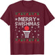 Merry Swishmas Ugly Christmas Basketball Christmas Funny T-Shirt - T-Shirt | Maroon