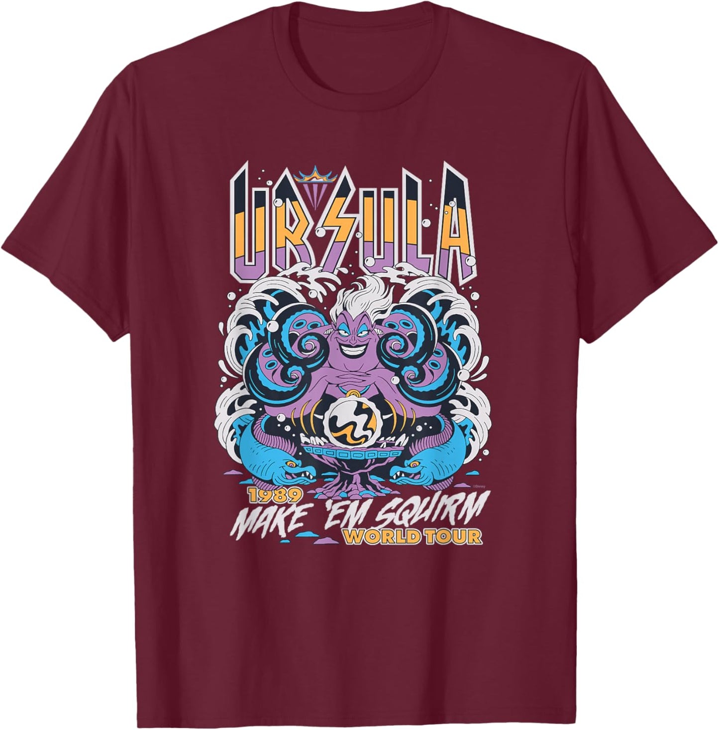 Disney Villains The Little Mermaid Ursula World Tour Band T-Shirt - T-Shirt | Maroon