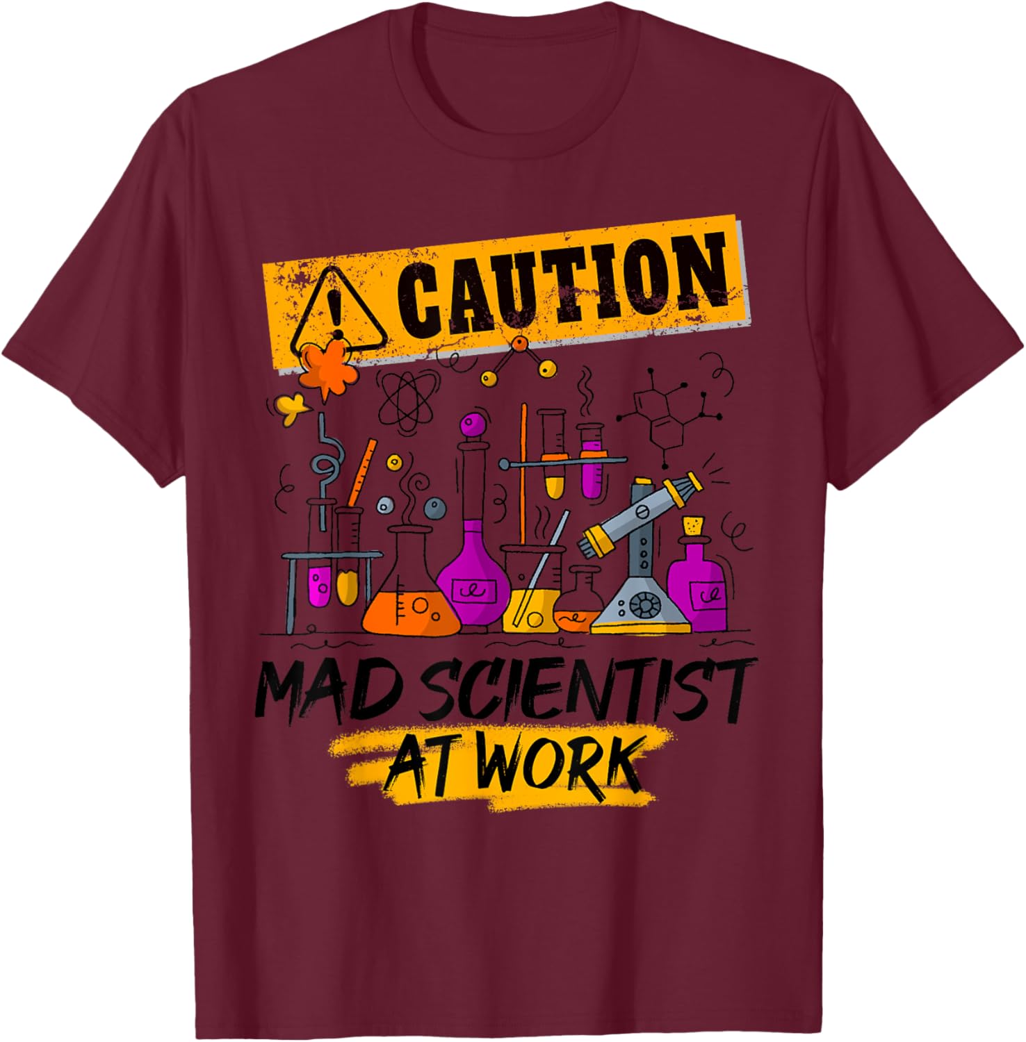 Science Teacher Mad Scientist Halloween Costume Youth Adult T-Shirt - T-Shirt | Maroon
