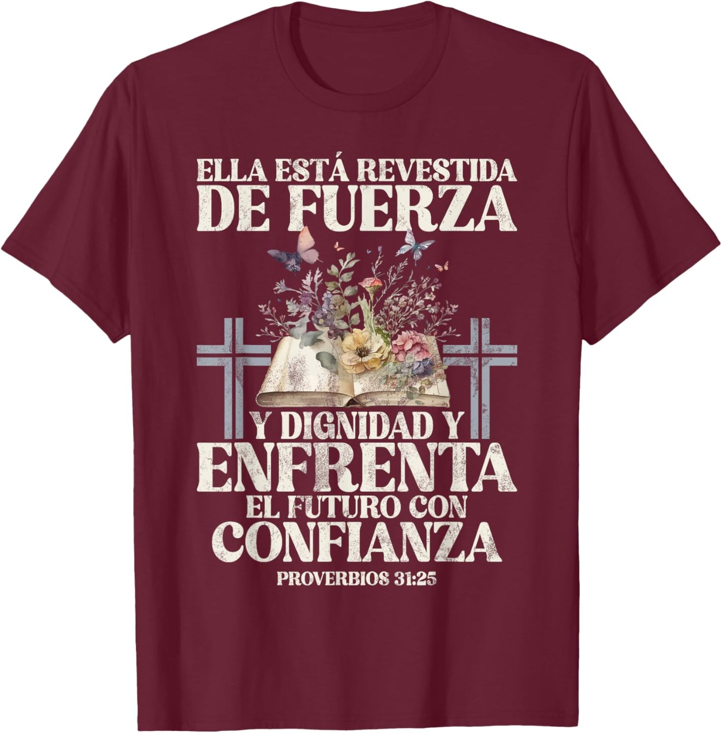 Christian Spanish Español Cristianos Religious Jesus God T-Shirt - T-Shirt | Maroon