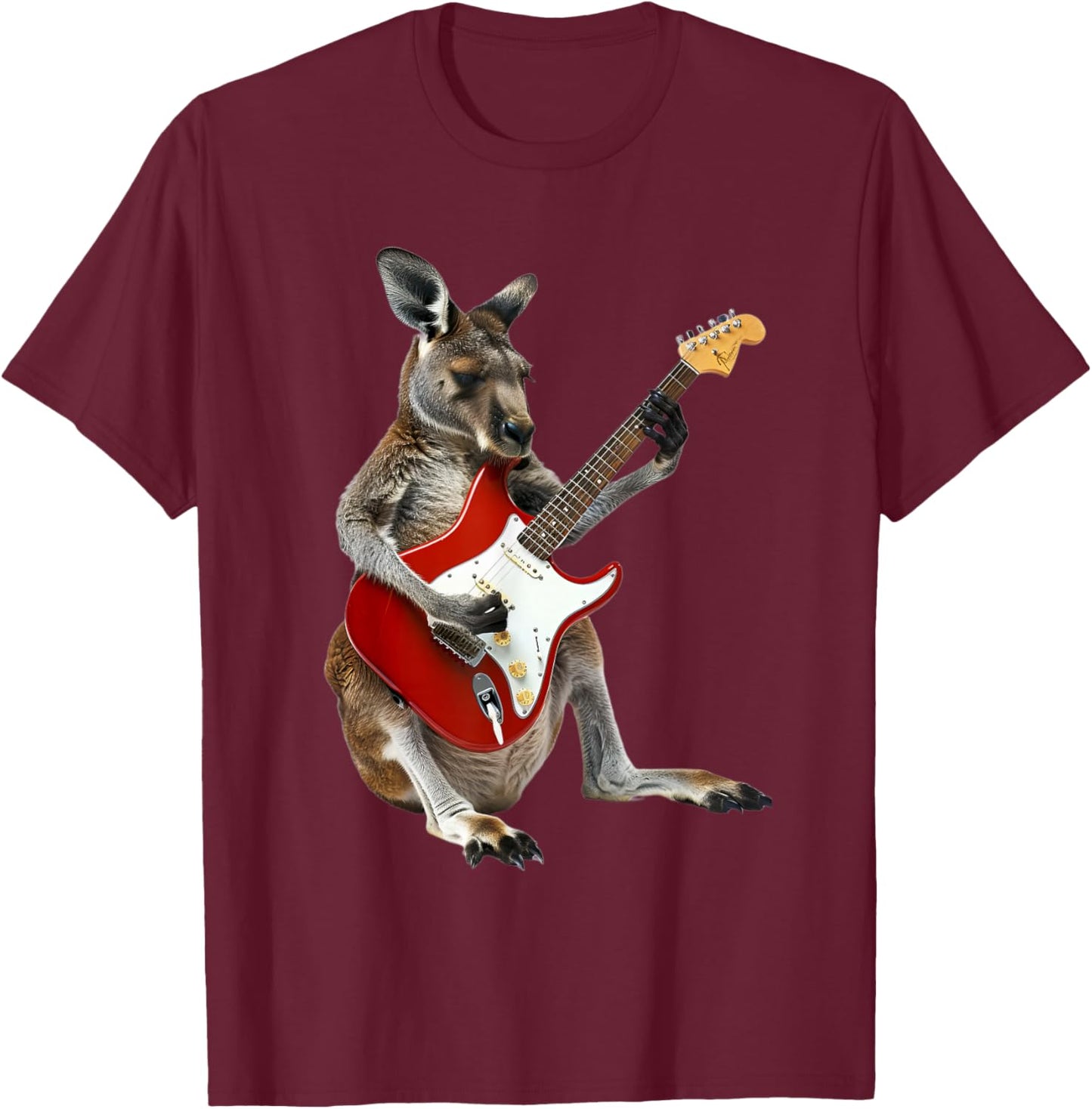 Kangaroo Guitar T-Shirt - T-Shirt | Maroon