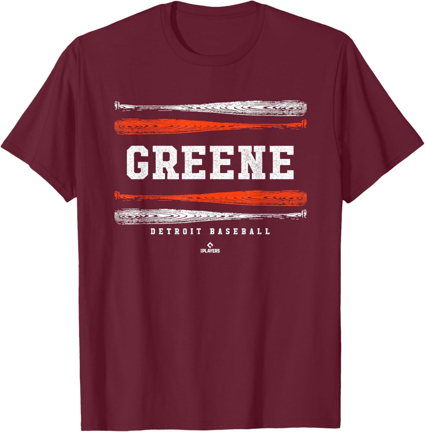 Vintage Baseball Bat Gameday Riley Greene Detroit MLBPA T-Shirt - T-Shirt | Maroon