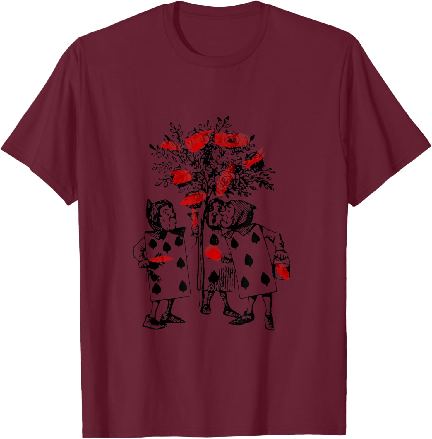 StuffWithLove Alice in Wonderland Painting the Roses Red Apparel T-Shirt - T-Shirt | Maroon