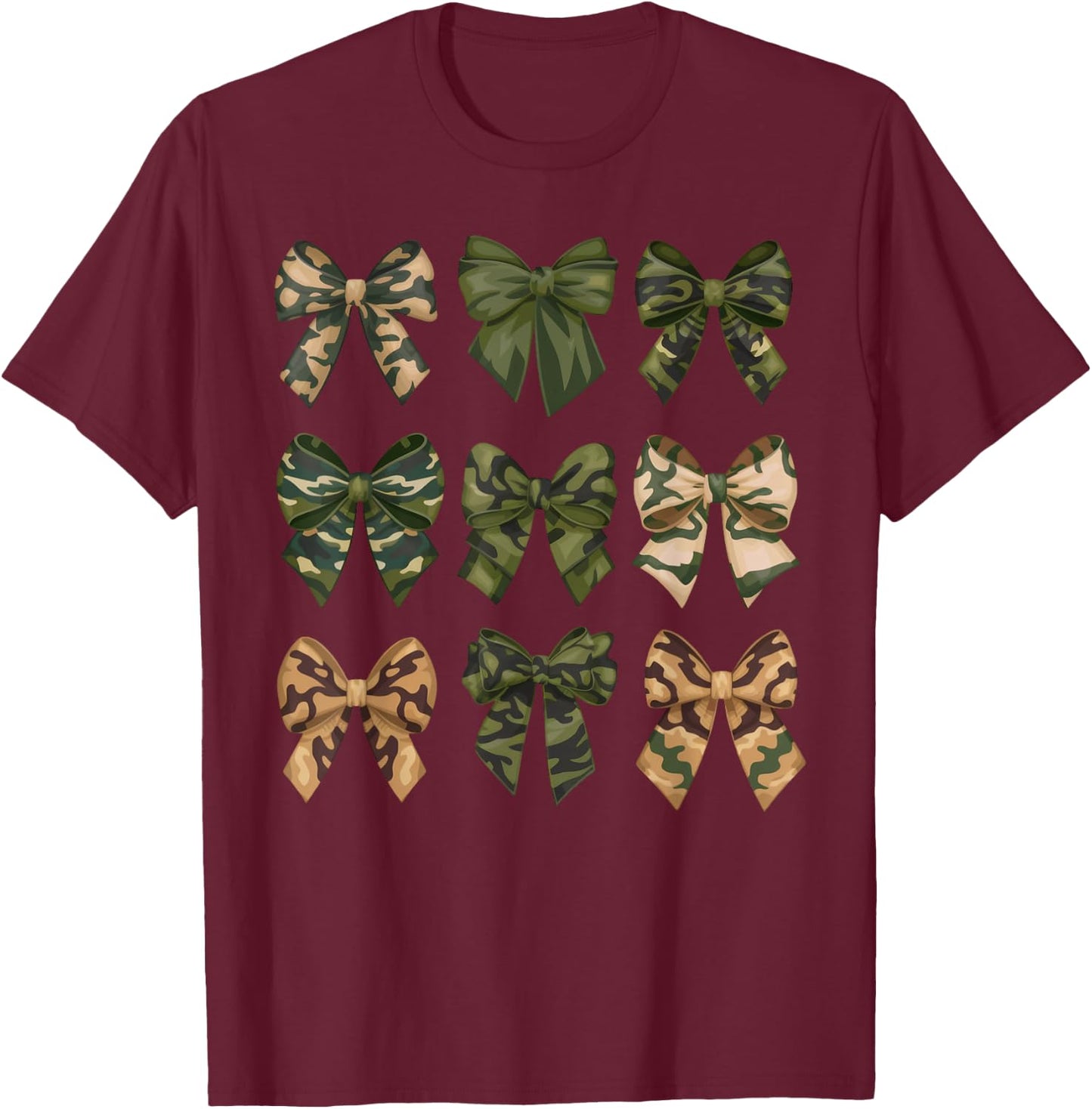 Camo Coquette Bow Duck Hunt Duck Hunting Women T-Shirt - T-Shirt | Maroon