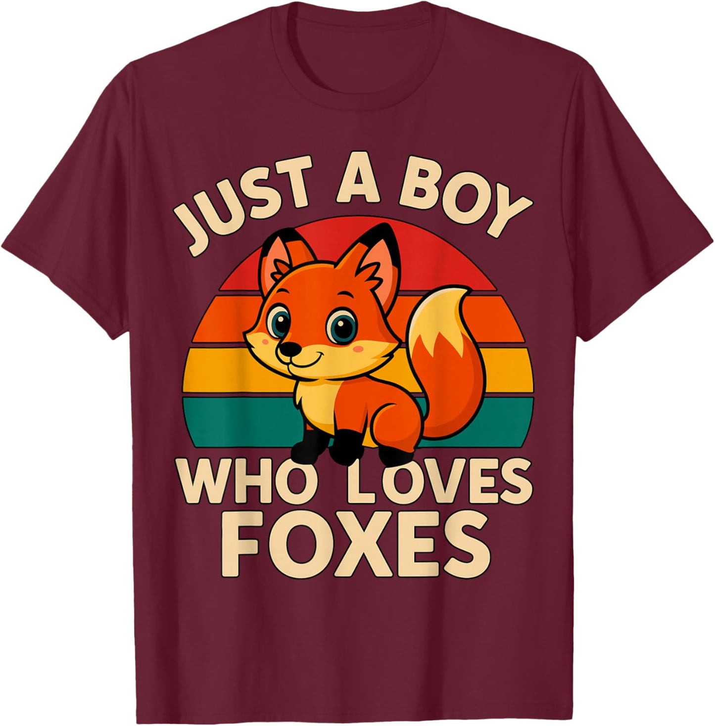 Just a Boy who Loves Foxes T-Shirt - T-Shirt | Maroon