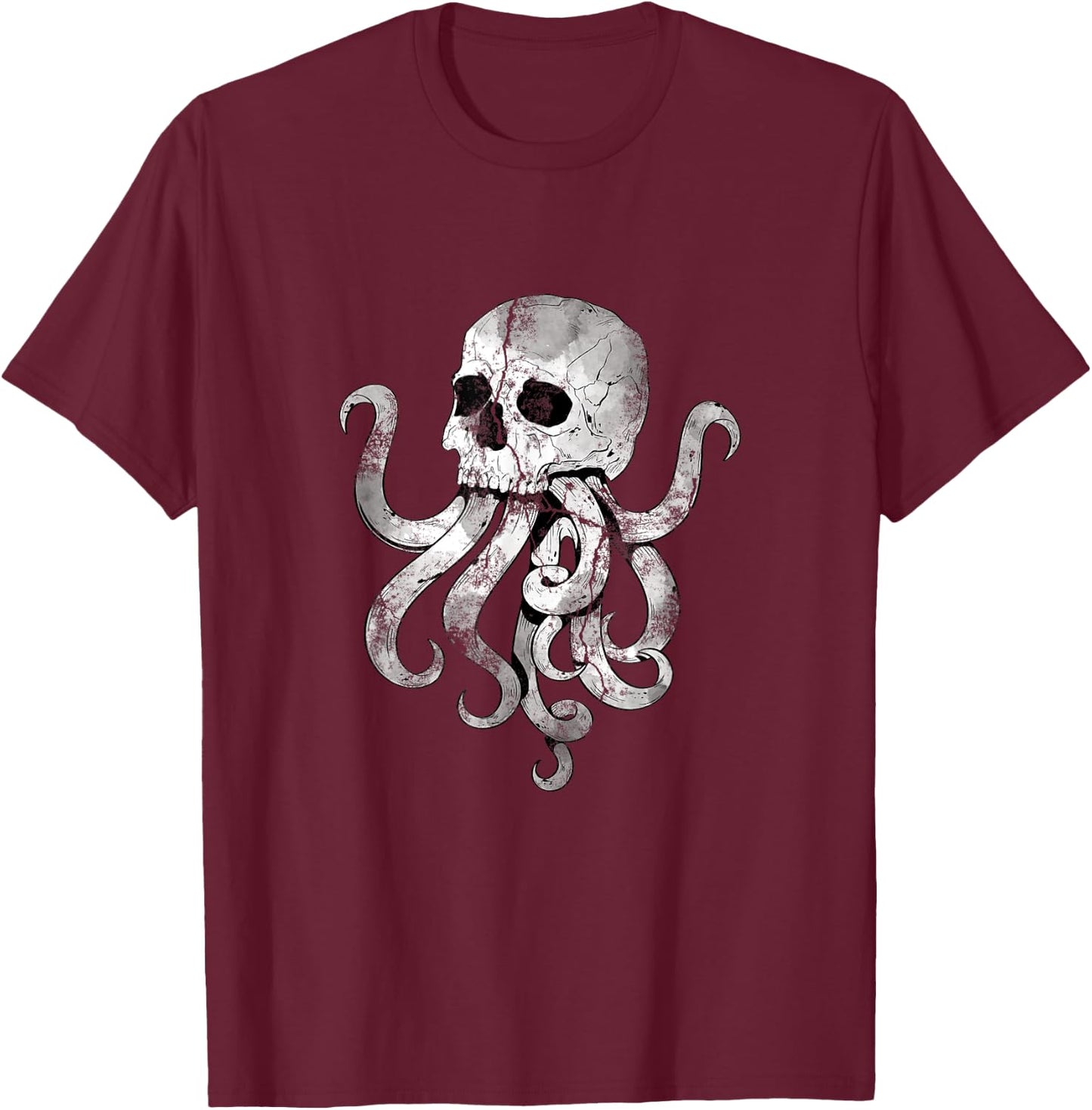 Sea Monster Kraken Gift Predator Skull Octopus T-Shirt - T-Shirt | Maroon