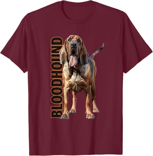Bloodhound Watercolor T-Shirt - T-Shirt | Maroon