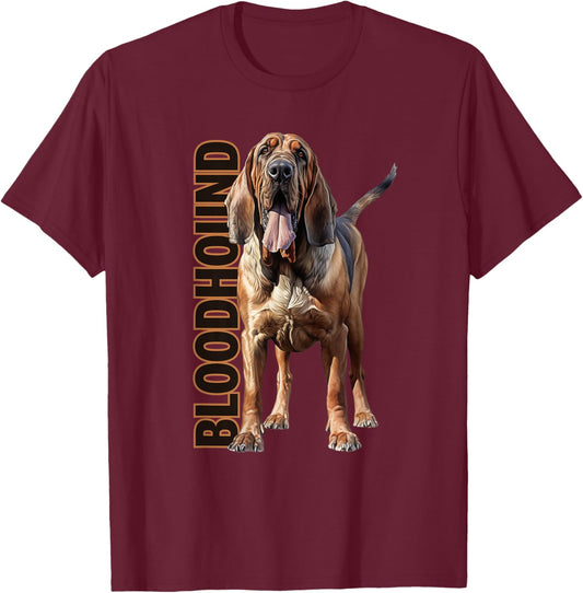 Bloodhound Watercolor T-Shirt - T-Shirt | Maroon