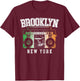 Brooklyn NYC - New York City Irish Flag Boombox T-Shirt - T-Shirt | Maroon