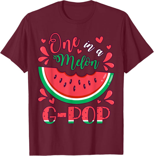 One in a Melon G-Pop Birthday Party Matching Family Group T-Shirt - T-Shirt | Maroon