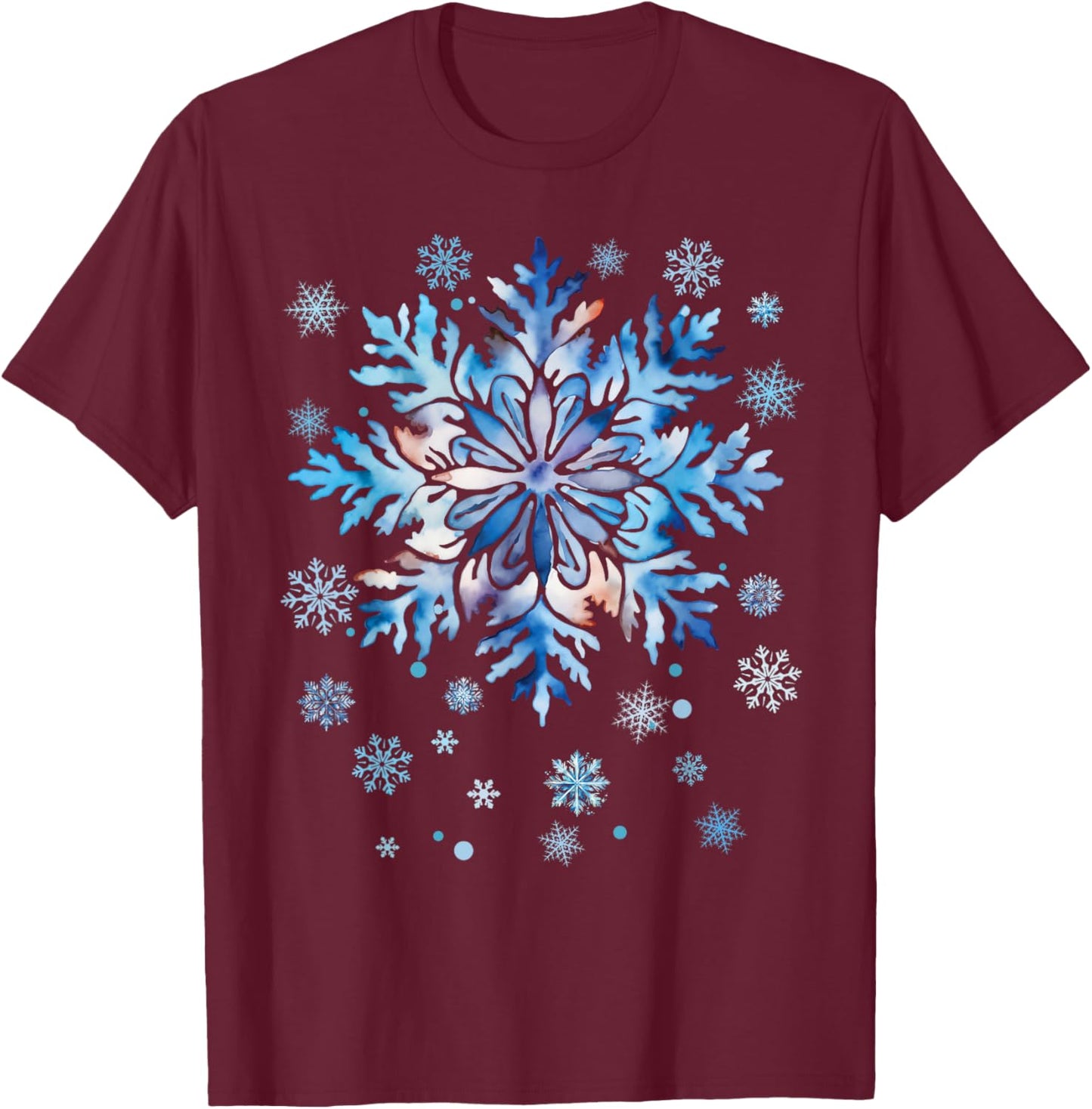 Snowflake Costume Winter Christmas Matching Women Kids Adult T-Shirt - T-Shirt | Maroon