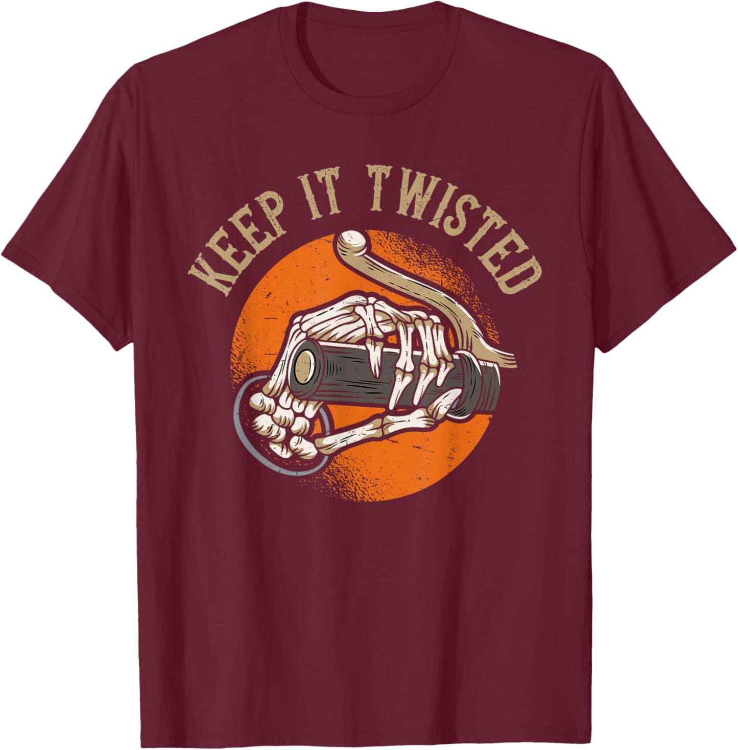 Keep It Twisted - Vintage Motorcycle T-Shirt - T-Shirt | Maroon