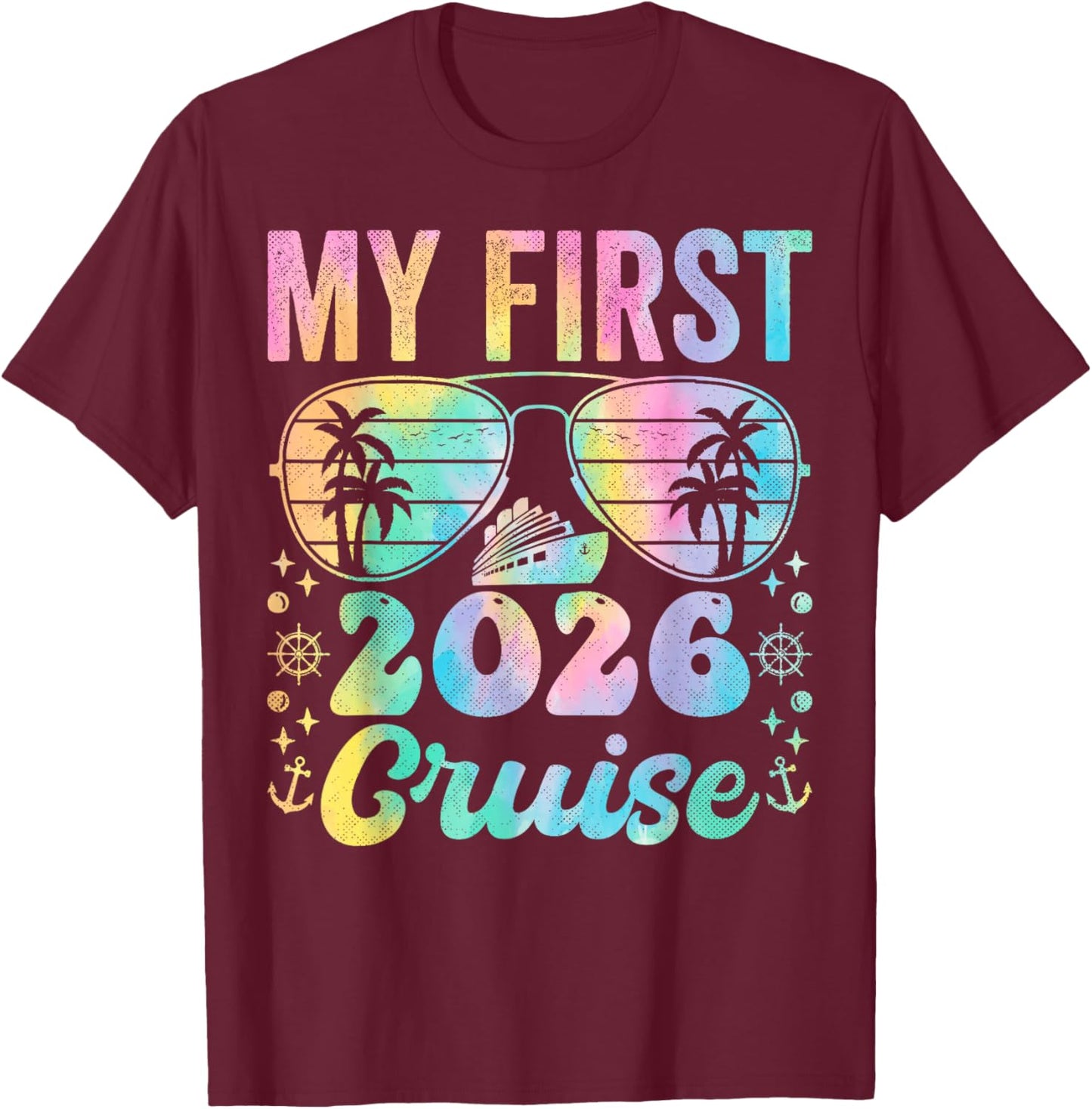 My First Cruise 2026 Vacation Matching Family Cruise Ship T-Shirt - T-Shirt | Maroon