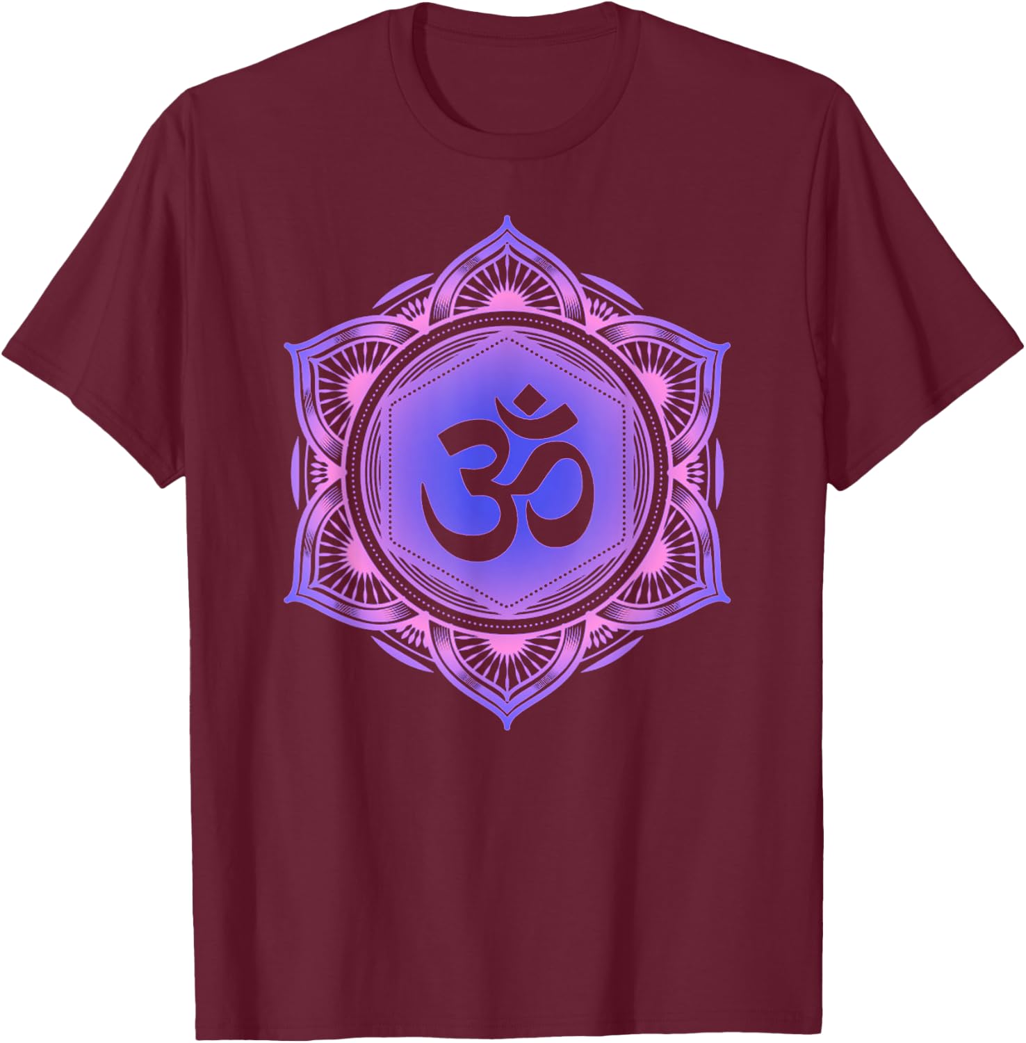 Om Shanti Peace Aum Brahman Yoga Hindu Buddhism Vintage T-Shirt - T-Shirt | Maroon