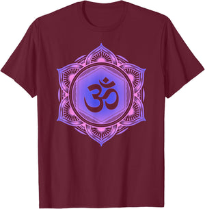 Om Shanti Peace Aum Brahman Yoga Hindu Buddhism Vintage T-Shirt - T-Shirt | Maroon