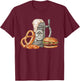 Oktoberfest Beer Mug with Pretzel and Burger, Festive Bavar T-Shirt - T-Shirt | Maroon