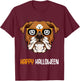English Bulldog In Sunglasses Lazy Halloween Costume Dog Men Women Kids T-Shirt - T-Shirt | Maroon