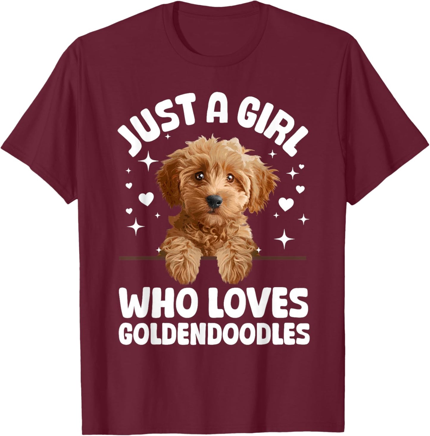 Cute Goldendoodle Design Girls Golden Doodle Lover T-Shirt - T-Shirt | Maroon