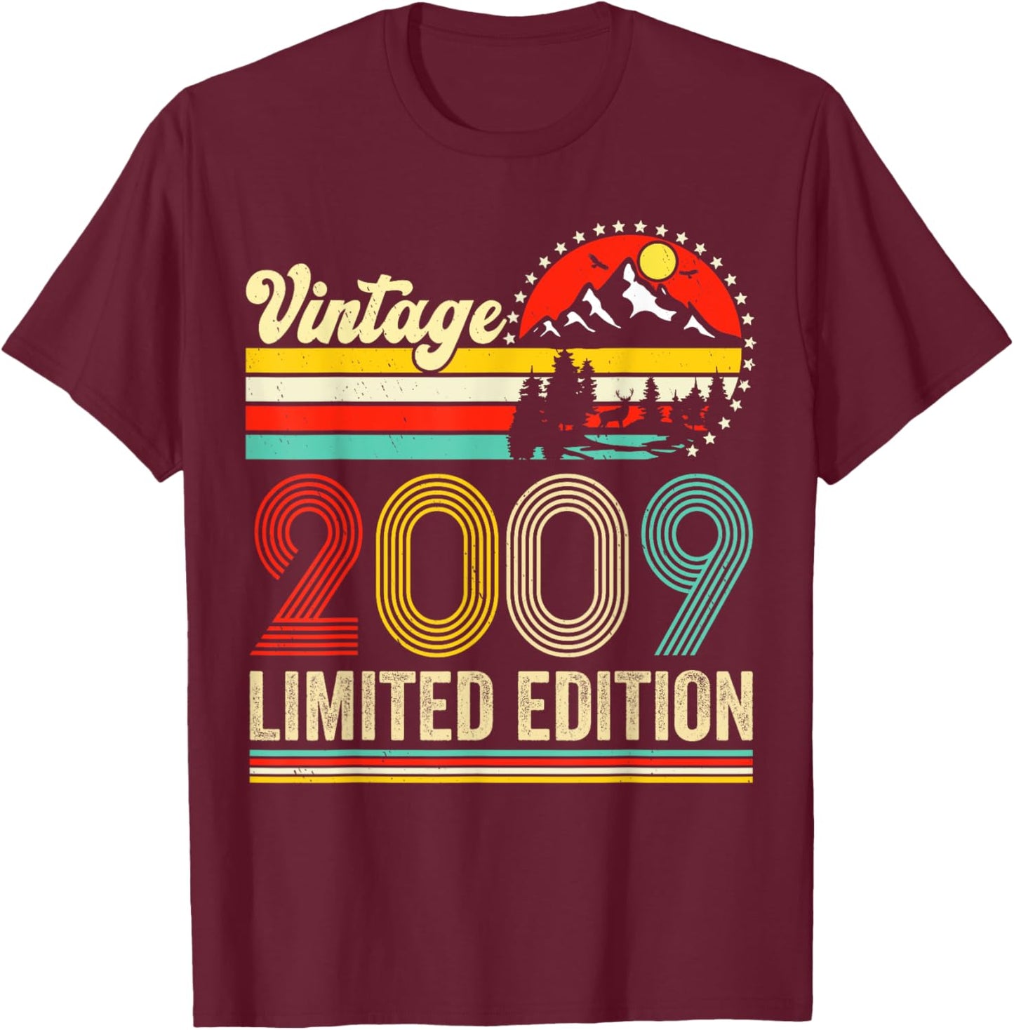 Vintage 2009 Limited Edition 16 years Old 16th Birthday T-Shirt - T-Shirt | Maroon