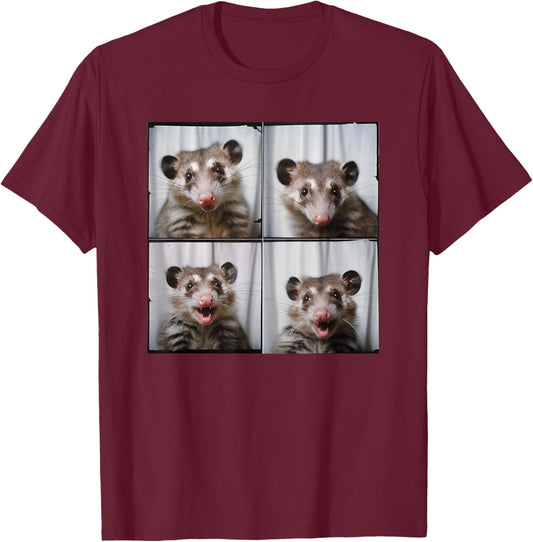 Love Possums Trash Opossum Lover Men Women Kids Weird Possum Face Funny Animal Photobooth Posing Possum , Small, Black T-Shirt - T-Shirt | Maroon