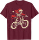 Santa Skeleton BMX Boys Kids Christmas Xmas Pajama T-Shirt - T-Shirt | Maroon