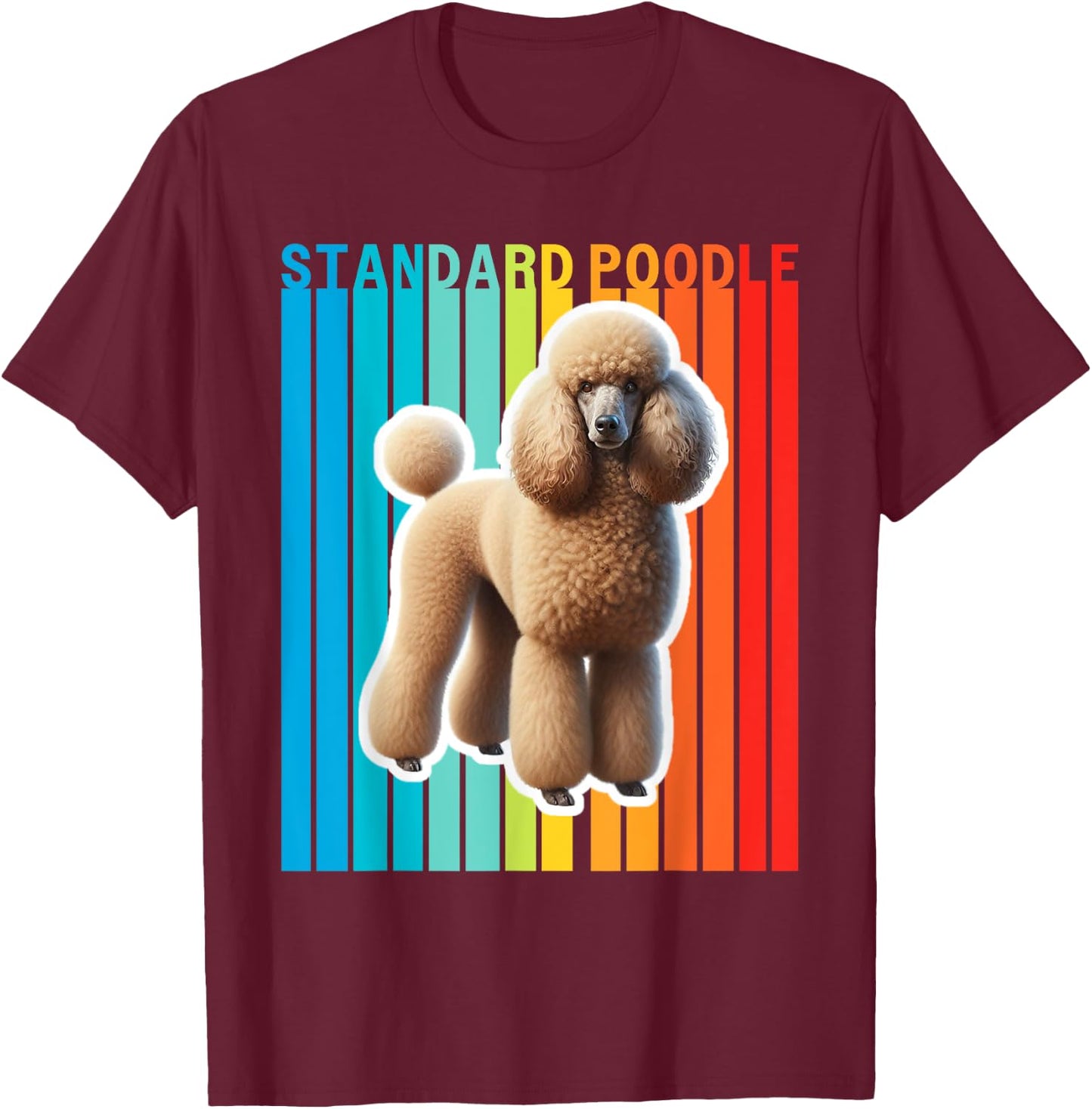 Colorful Standard Poodle T-Shirt - T-Shirt | Maroon
