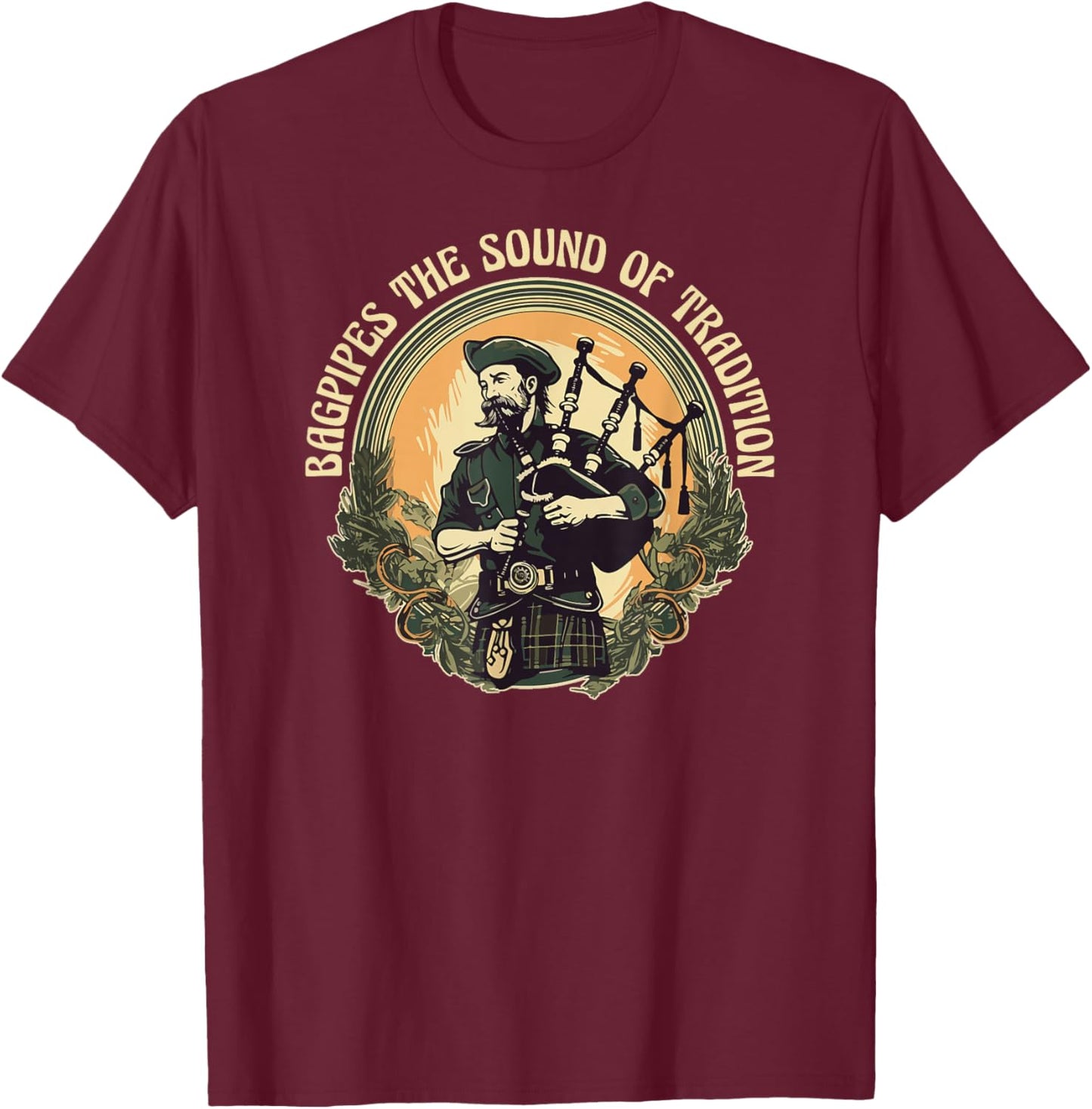 Bagpiper Bagpipes-Music Scotland Bagpipe-Sound Bagpipe T-Shirt - T-Shirt | Maroon