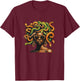 Afro Black Melanin Skin Tone with Medusa Snake Hairstyle T-Shirt - T-Shirt | Maroon