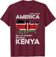 Kenyan American Patriot USA Grown Kenya US Flag T-Shirt - T-Shirt | Maroon