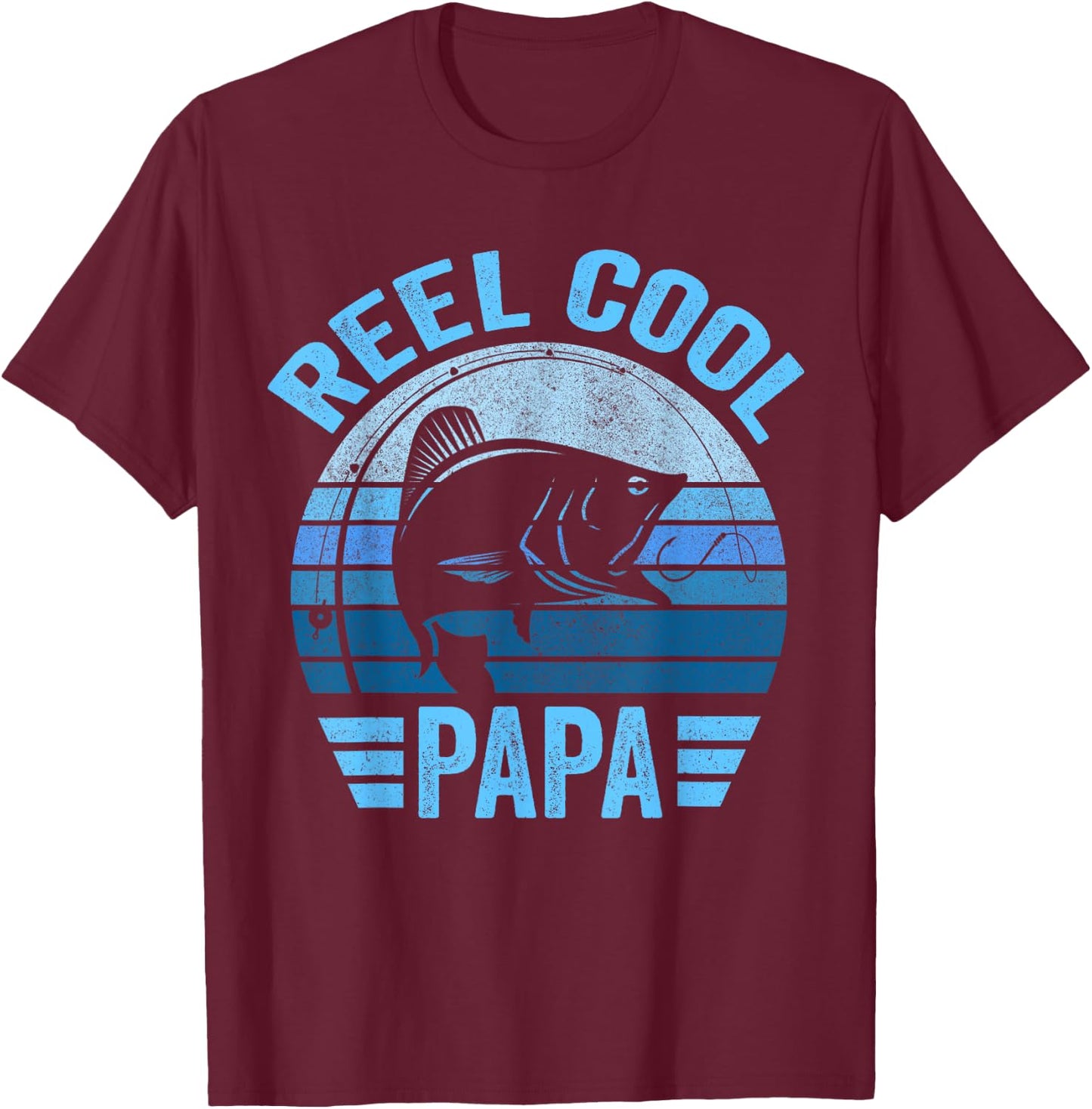 Reel Cool Papa Shirt Papa Fishing Reel Cool Papa T-Shirt - T-Shirt | Maroon