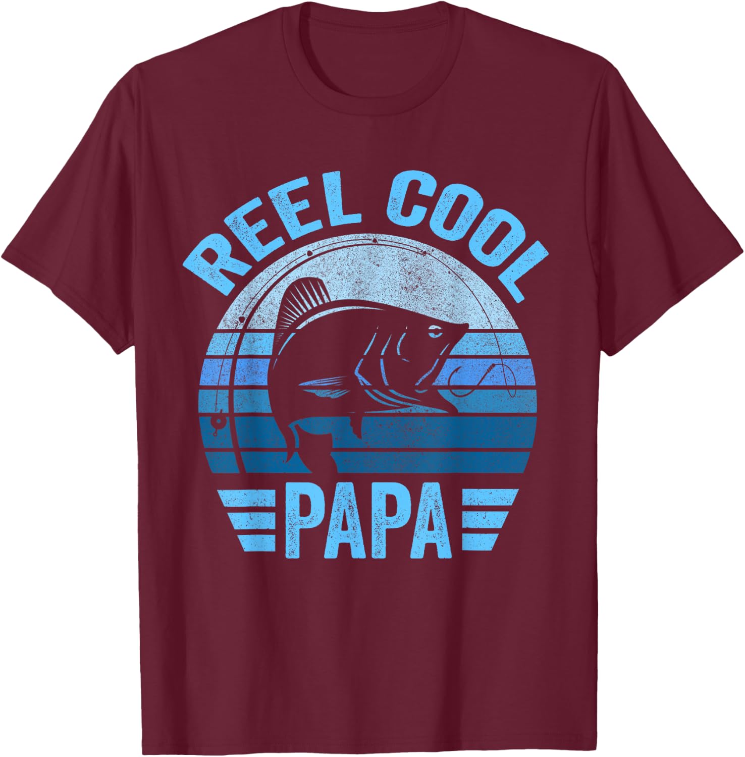 Reel Cool Papa Shirt Papa Fishing Reel Cool Papa T-Shirt - T-Shirt | Maroon