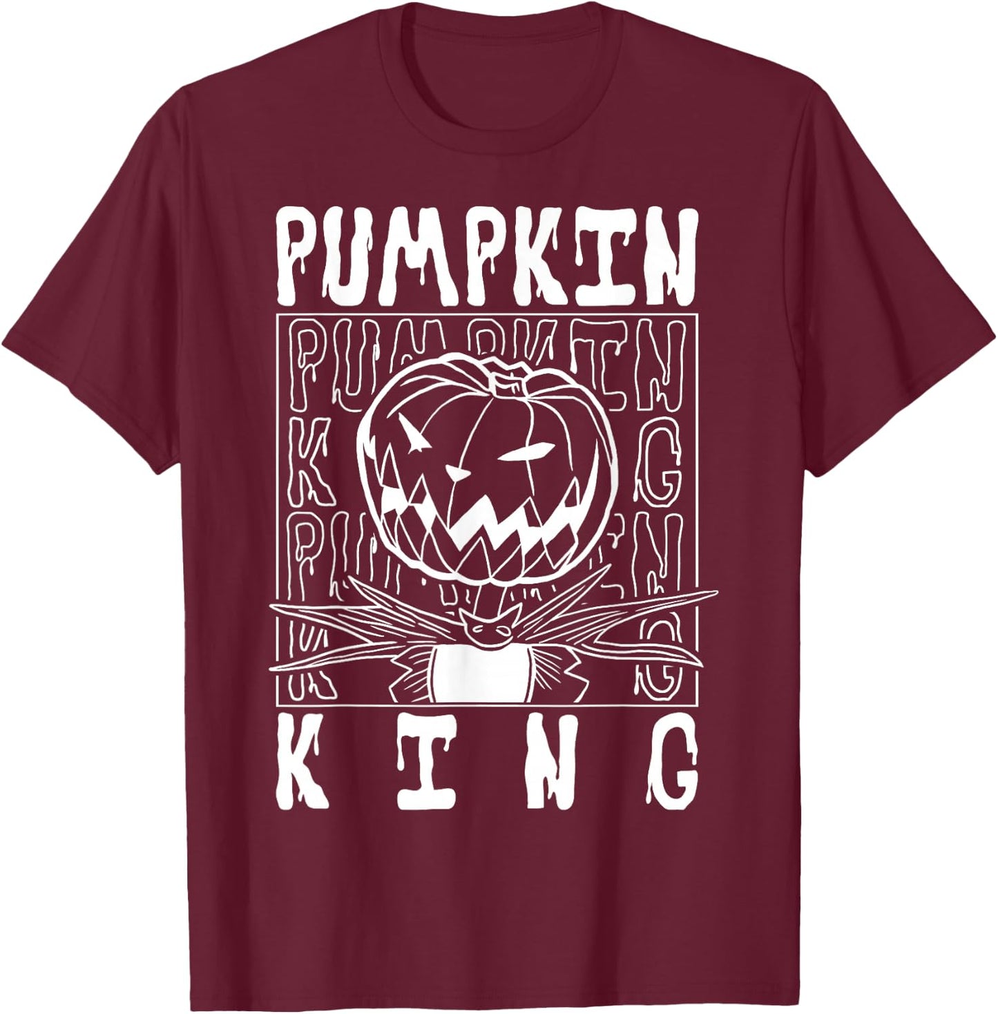 Disney The Nightmare Before Christmas Pumpkin King Stack T-Shirt - T-Shirt | Maroon
